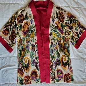 Chico's Heritage Floral Velvet Burnout Kimono